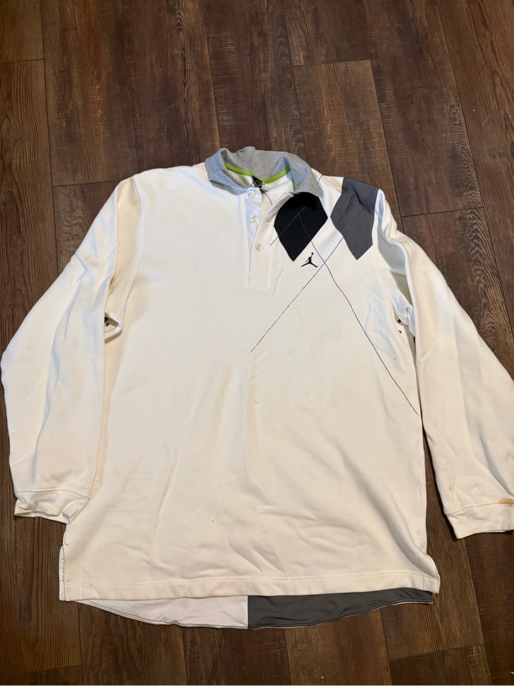 Vintage 2005 Air Jordan 20th Anniversary Argyle Polo Shirt XXL Jumpman Y2K